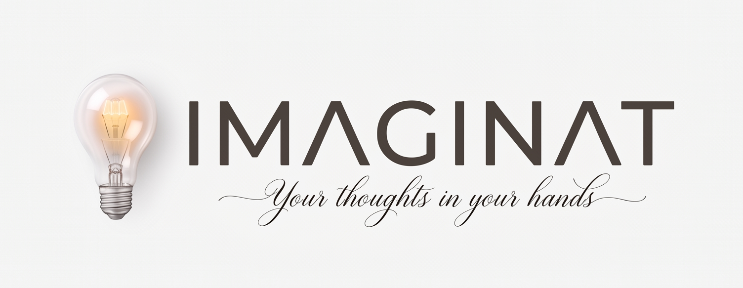 Logo of IMAGINAT with a light bulb icon on a grey background